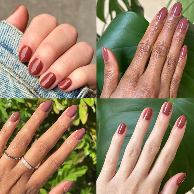 Olive & June Gel Polish | UV LED Nail Lamp Needed | Long Lasting Formula | Up to 21 Days of Wear | Damage-Free Removal | Salon-Quality Manicure, Pedicure at Home | JJ Cinnamon Brown