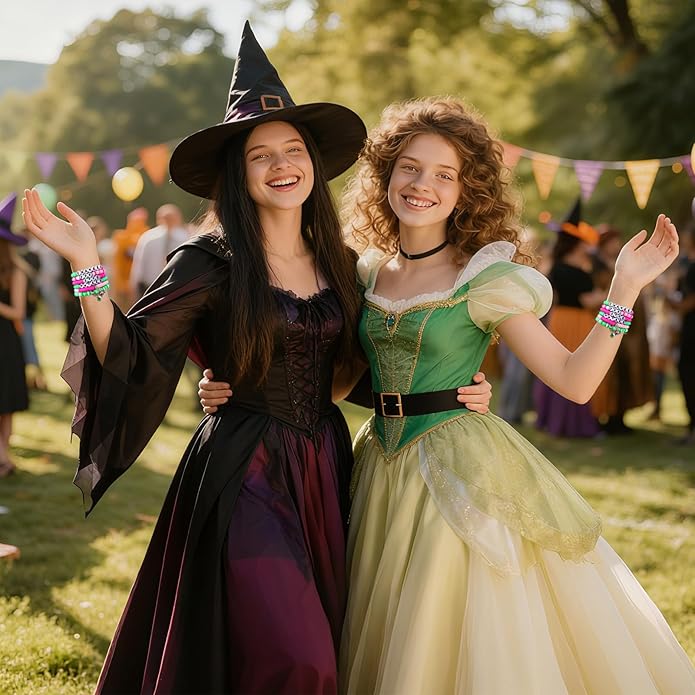 Wicked Friendship Bracelet for Women Magic Wand&Witch Hat Beaded Stretch Bracelet Wicked Gifts Fans Party Dress Costume Accessories