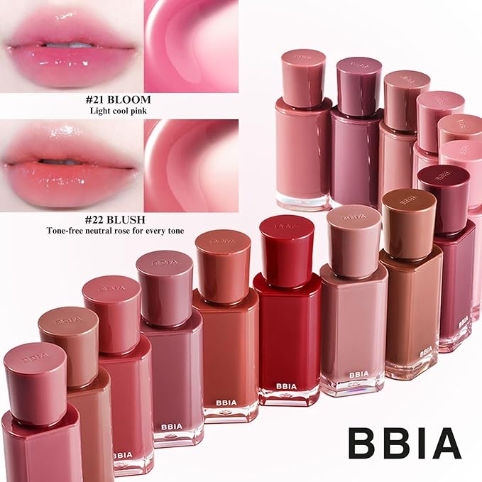 BBIA Glow Tint – Lip Plumping Volumizing Glossy & Glowy Lip Stain Naturally Moisturizing Comfortable Texture Lightweight Long-Lasting Vivid Color Non-Sticky Korean Makeup (21 BLOOM, Pack of 1)