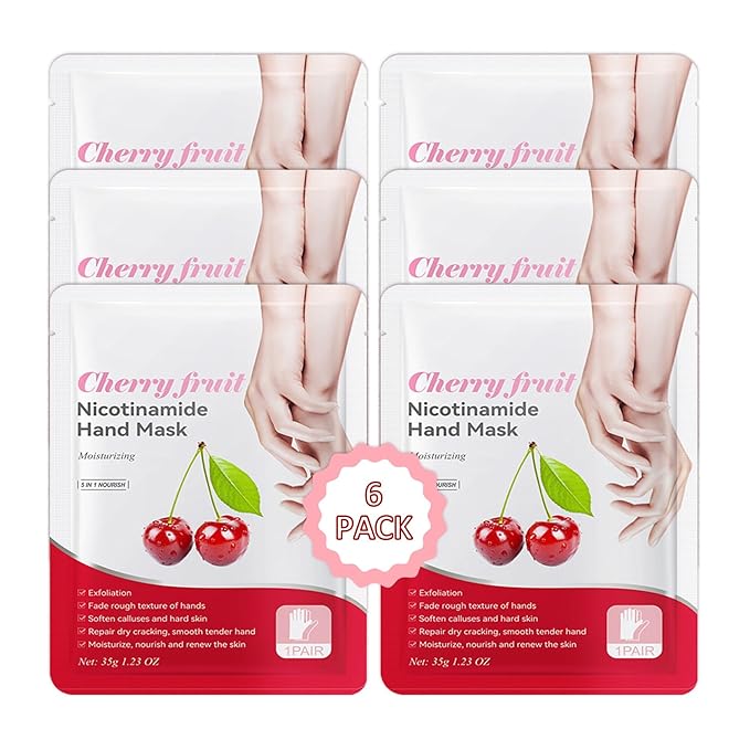 Hand Masks Moisturizing Gloves,6 Pairs Hydrating Hand Peel Masks Gift Set for Dry Cracked Hands Care,Long-lasting and Non-greasy Hand Moisturizer Gloves for Women B