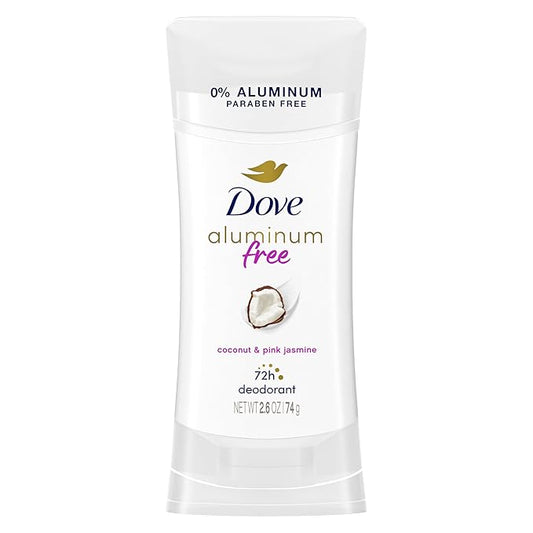 Dove Aluminum Free Deodorant for Women Coconut and Pink Jasmine 72 hour odor protection 2.6 oz