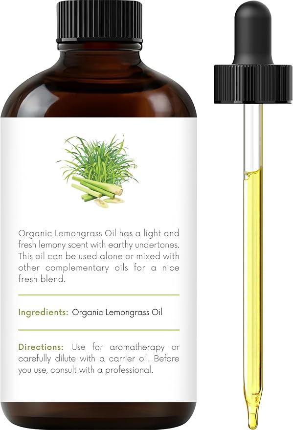 Handcraft Blends Organic Lemongrass Essential Oil – 1 Fl Oz – 100% Pure and Natural – Premium Grade Essential Oil for Diffuser and Aromatherapy