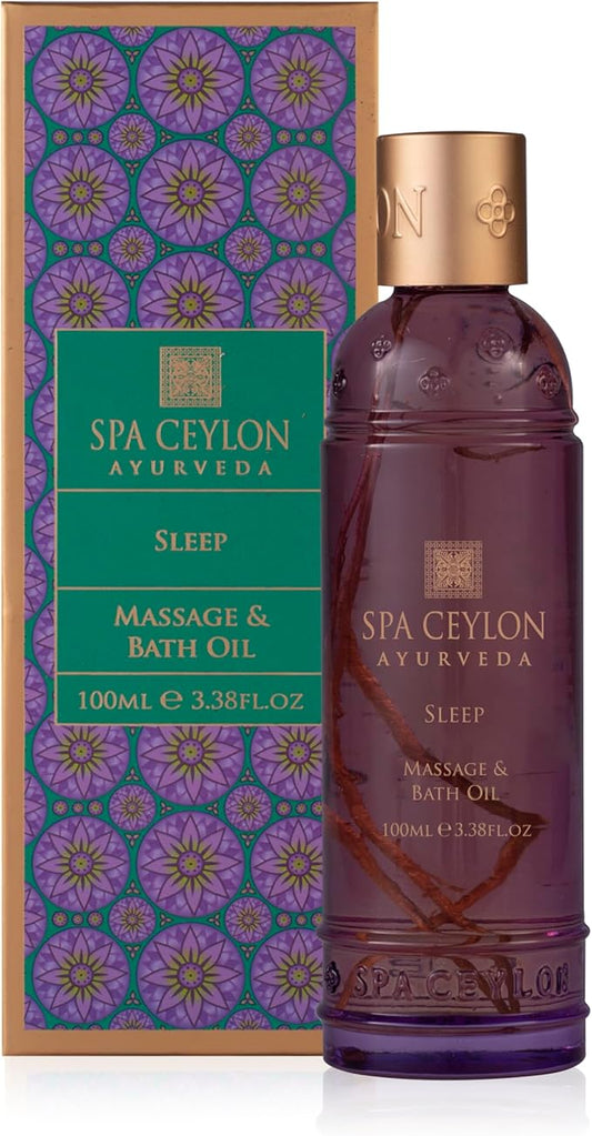 SPA CEYLON Sleep Massage & Bath Oil, Natural Therapy Blend, Ayurveda, Lavender Scented Relaxing Body Massage Oil