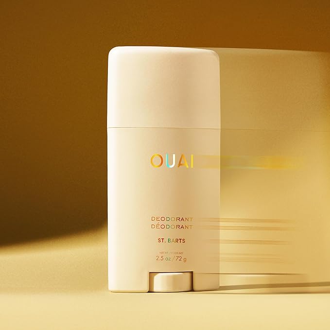 OUAI Aluminum Free Deodorant - Women's Deodorant with 24-Hour Odor Control & Invisible Application - Enriched with Notes of Dragon Fruit, Orange Blossom, & Tuberose - St. Barts (2.5 oz)