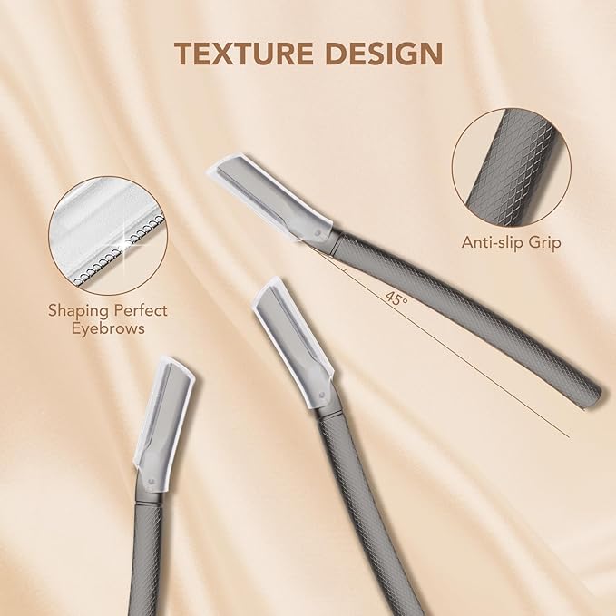 BoxedHome Eyebrow Razor with 11 Blades for Women & Men, Face Eye Brow Trimmer Shaper, Non-slip Facial Shaver with Precision Cover,Black