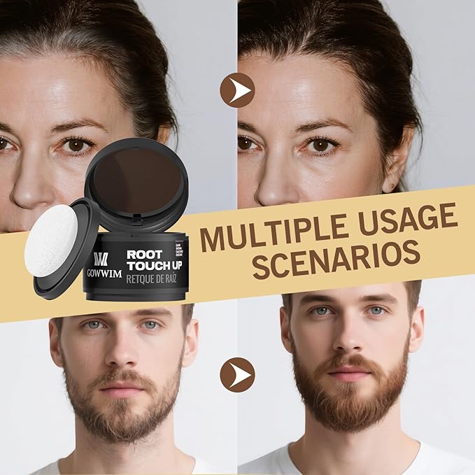 Hairline Powder (Red-Brown Bright) - Instantly Cover Gray Hair with Color Shadow, Touch-Up for Thin Hair 4g