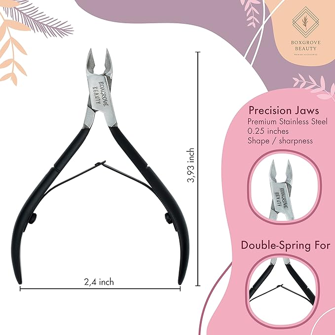 Professional Cuticle Cutter & Pusher Trimmer Manicure Tools with Double Spring – Perfect Nail Care Tool for Manicure & Pedicure Beauty at Home/Spa/Saloon