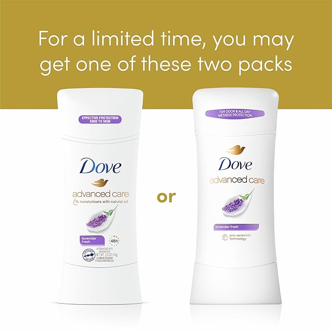 Dove Antiperspirant Deodorant Stick Lavender Fresh | 72 Hour Protection | Helps Repair Skin | 2.6 oz