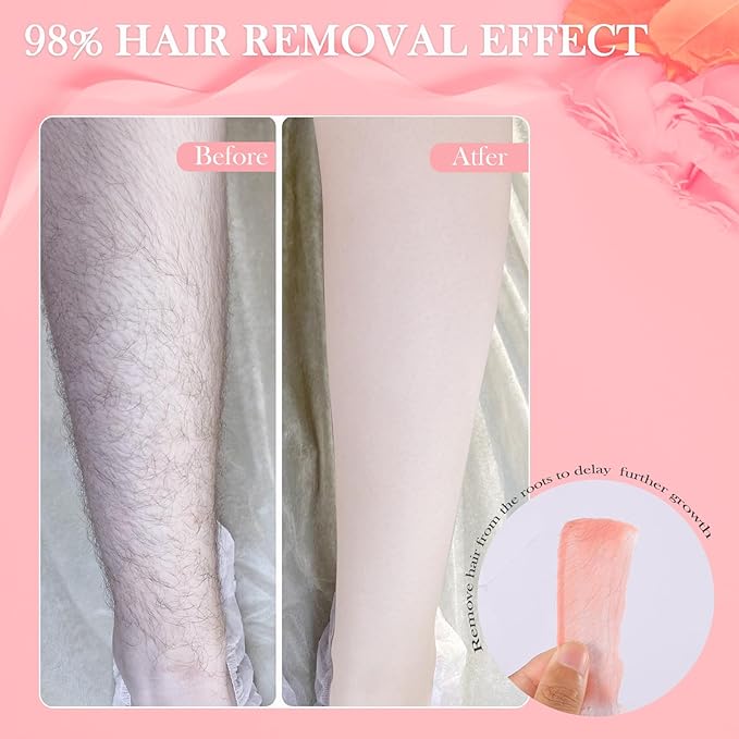 Wax Beads for hair removal- 1lb Hard Wax Professional Beans - Low Termperature Stripless Melting Wax for Body, Leg, Bikini Back, Nose, Upper Lip, Facial, Underarm - Brazilian Painless Waxing