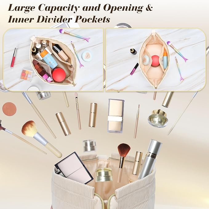 Travel Make up Bag Double Layer Cosmetic Bag Gift for Women Preppy Stuff Bag for Her Mom Girlfriend Wife Teacher 12 13 14 15 16 Years Old Teen Girl Gifts Trendy Bag