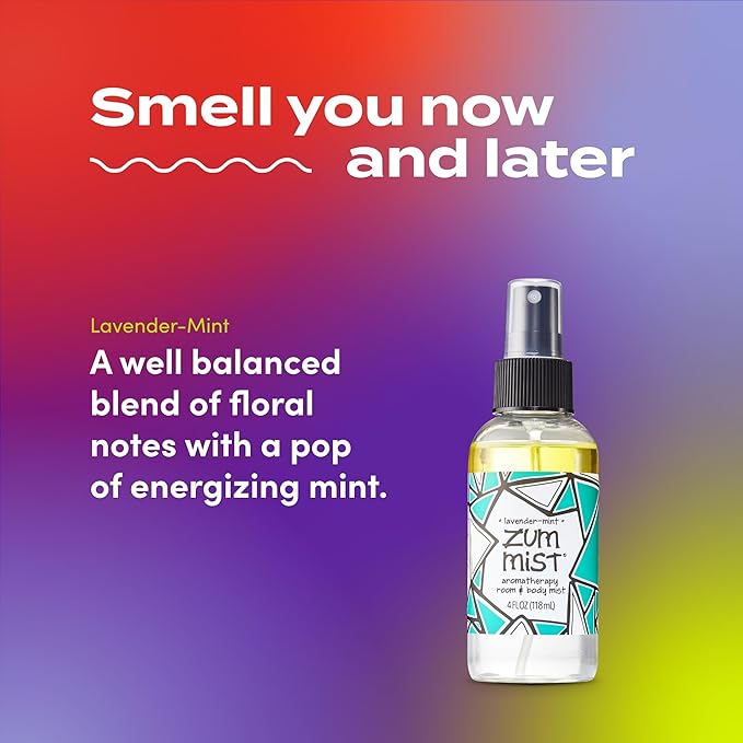 Indigo Wild Zum Mist Room & Body Spray - Aromatherapy Essential Oil Spray - Natural Body Mist & Room Spray - Lavender-Mint Scent - 4 fl oz (2 Pack)