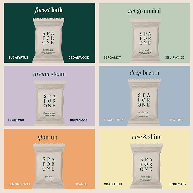 Shower Steamers Aromatherapy 6 Pack - Made in USA with Natural Essential Oils for Christmas Stocking Stuffers, Birthday Gifts for Women and Men, White Elephant - Self Care Variety Pack