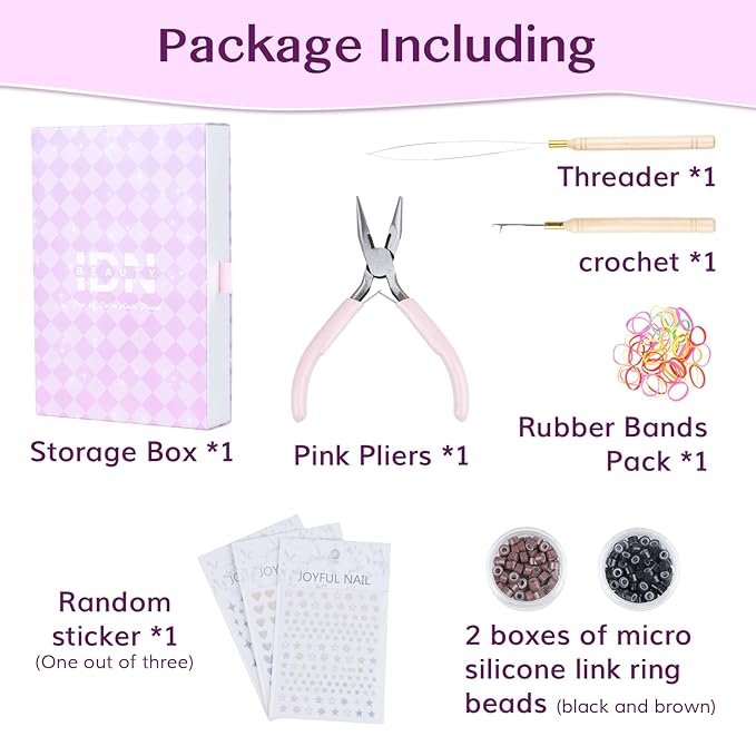 IDN BEAUTY 16 Colors Hair Tinsel Kit, 48 Inches Hair Extensions, Tinsel for Christmas Halloween Cosplay Party, Highlights Sparkling Hair for Girls Women Kids