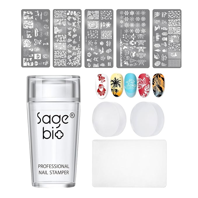 Nail Art Stamper Clear Silicone Nails Stamping Jelly with Scraper Transparent Visible Body DIY Manicure Nail Art Tool B