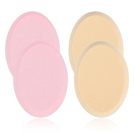 4 Pack Oval Puff Beauty Egg Foundation Sponge Professional Makeup Sponge for Eye Foundation Blush Application Forehead Cheeks, Dry and Wet Skin Tone Pink