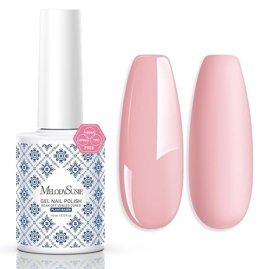 MelodySusie Fleurwee Plant Based Gel Nail Polish, Hema Free Coral Pink Nail Polish, Soak Off UV LED Gel Polish Gift for Women 21 Non Toxic Long Lasting Nail Art Manicure Salon DIY at Home B1603