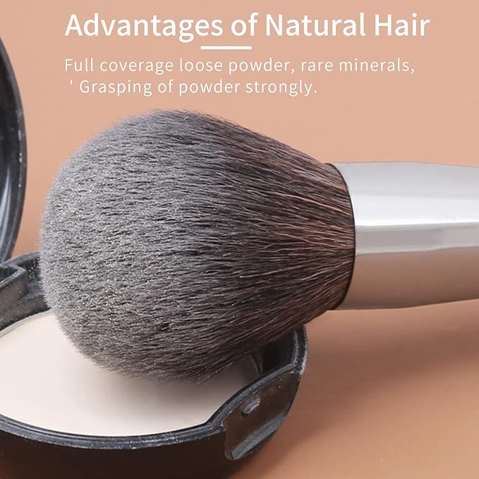 Deluxe Natural Goat Hair Makeup Brush Set with Case, 24 Cosmetic Brushes Makeup Set, Wooden Natural Makeup Brushes, Natural Bristle Makeup Brush, Natural Hair Makeup Brushes Set Professional.