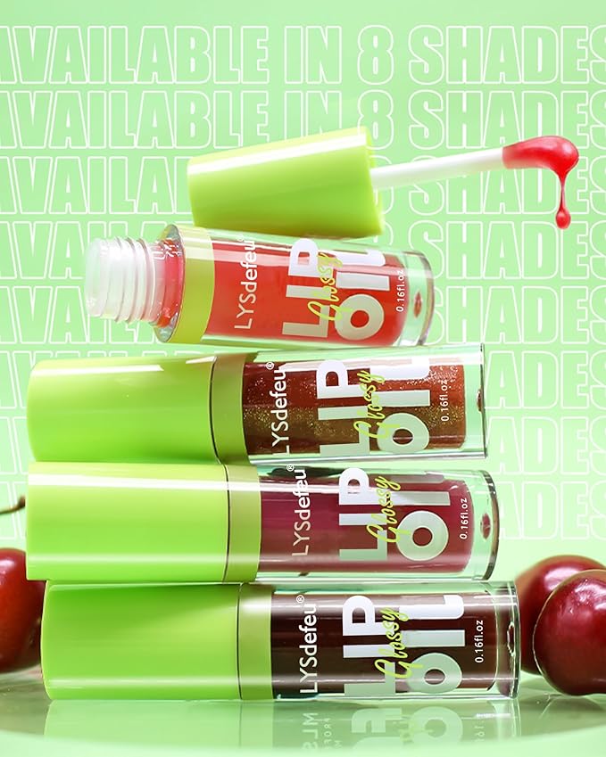 Lip Oil Lip Glaze-1Pcs Hydrating Red Lip Glow Oil,Shiny Transparent Tint Lip Gloss Plumping,Long Lasting Non-sticky Clear Glow Reviver Lip Care Oil, Christmas Makeup Gift for Women Girl-05#