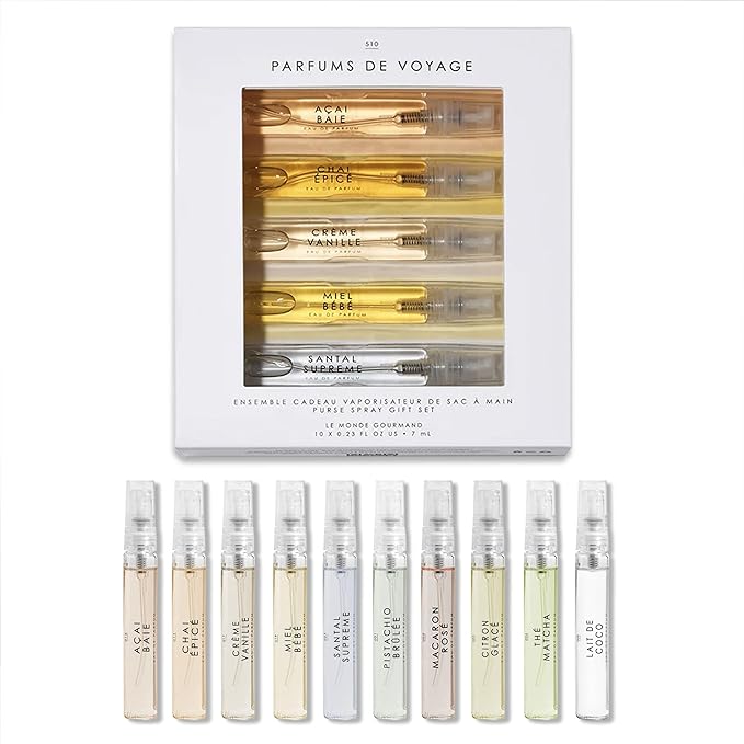 Le Monde Gourmand Parfum de Voyage 10 Piece Purse Spray Discovery Set - 0.23 fl oz (6.8 ml) Each Sample Fragrance