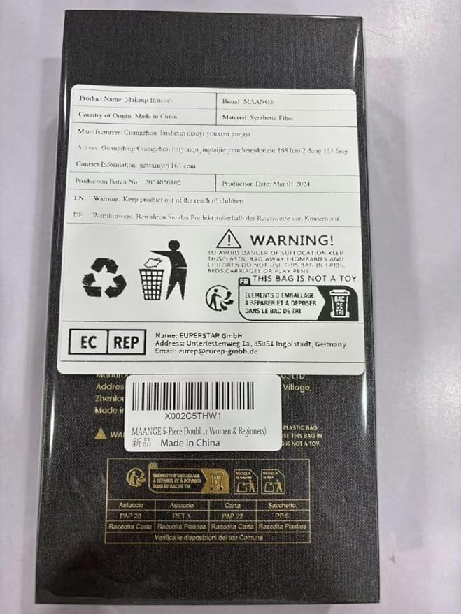 MAANGE Makeup Brush Set Double-ended Kabuki Makeup Brushes For Foundation Contour Liquid Powder Concealer Eye Shadows Cream Cosmetics Blending Blush Makeup Tools (Coffee Brown, 5 PCS)