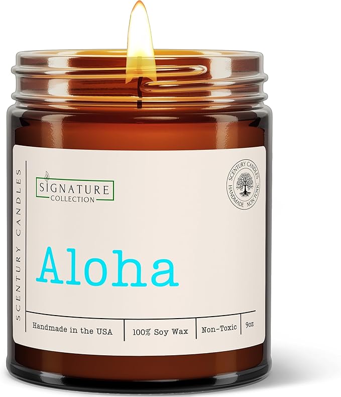 Aloha Cactus Blossom Scented Candle, Many Scents to Choose from, All Natural Non-Toxic Soy Wax, Handmade in The USA(Aloha)