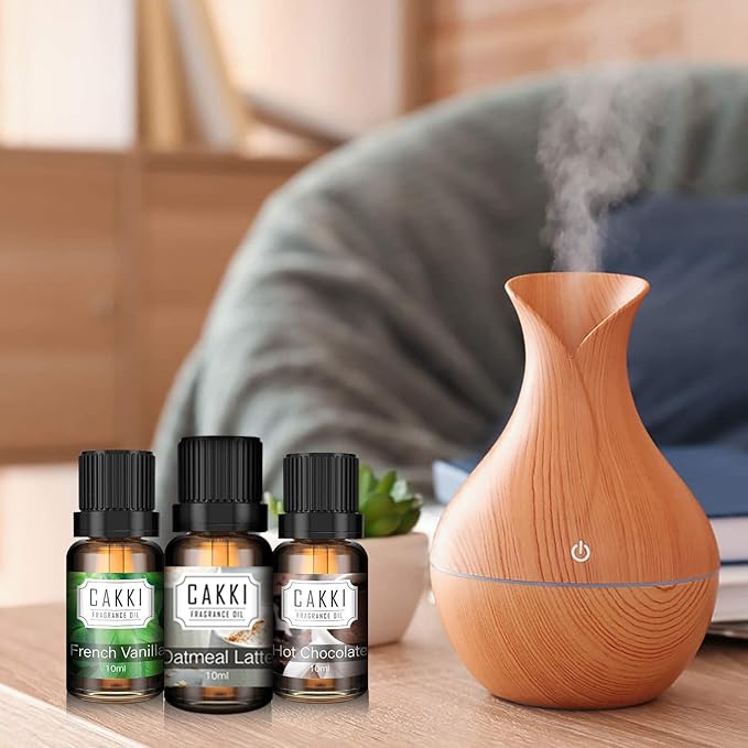 Coffee Essential Oils Set for Diffuser, 6 x10ml, Cakki Fragrance Oils Gift Set with Mocha, Latte, Cappuccino, Hot Chocolate, Vanilla, Oatmeal Latte. for Candle Making