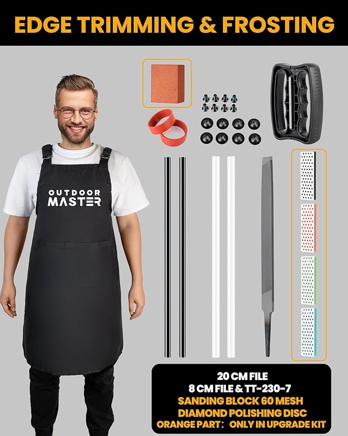 OutdoorMaster Ski Snowboard Tuning and Waxing Kit with Waxing Iron,Universal Wax,Edge Tuner,Brush,Wax Scraper,Ptex,Fixer Screw,Rubber Band