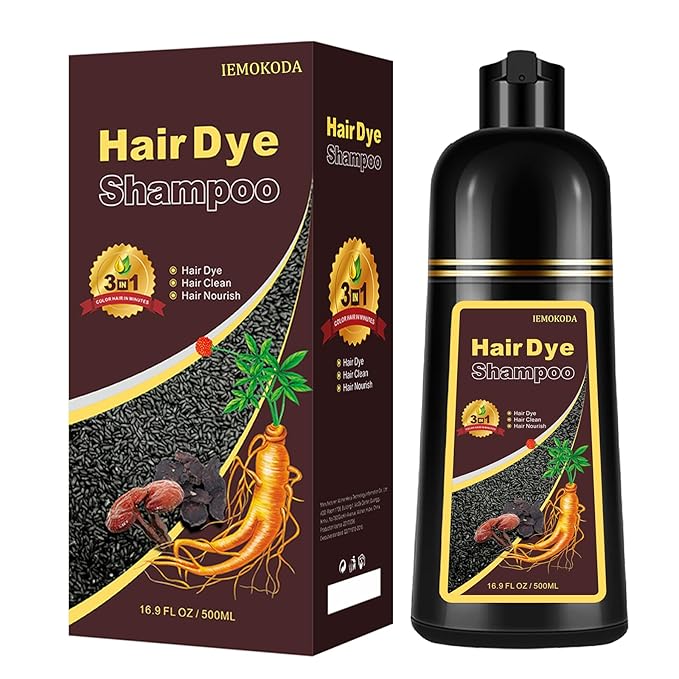 Dark Brown Hair Dye Shampoo, Hair Dye Shampoo 3 in 1, Brown Hair Dye for Men Women Colors in Minutes, 100% Gray Coverage, Instant Hair Dye for All Hair Types 16.9 Fl Oz (Dark brown)