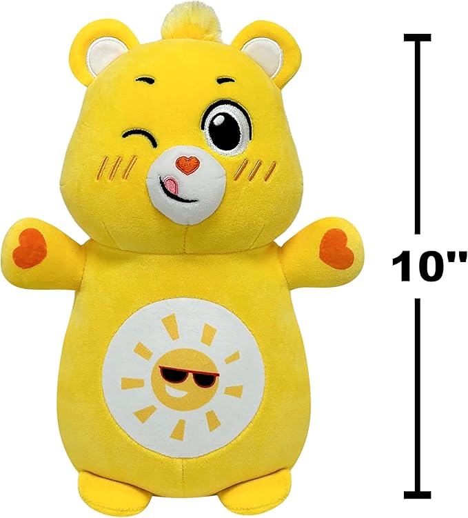 Squishmallows Original Care Bears 10in Funshine Bear HugMees – Ultrasoft Official Jazwares Plush (Medium-Sized)