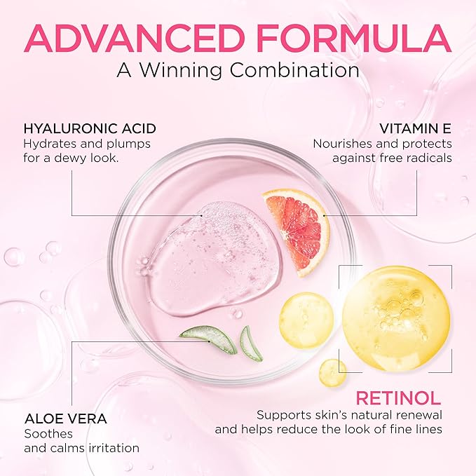 Retinol Serum for Face (2Oz) with Hyaluronic Acid, Vitamin E & Aloe Vera - Anti-Aging Serum