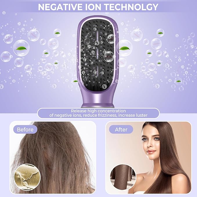 6 in 1 Hair Dryer Brush, Upgrade Detachable Blow Dryer Brush Air Styler Wrap Air Curler, Curly Twist Hot Curling Iron, Negative Ion Blow Dryer Hot Styler, Travel Hair Styling Tool