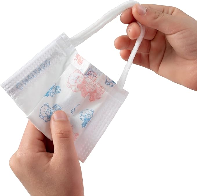 HALYARD Disposable Child's Face Mask with SO SOFT Earloops, Pleat-Style, Teddy Bear, 47359