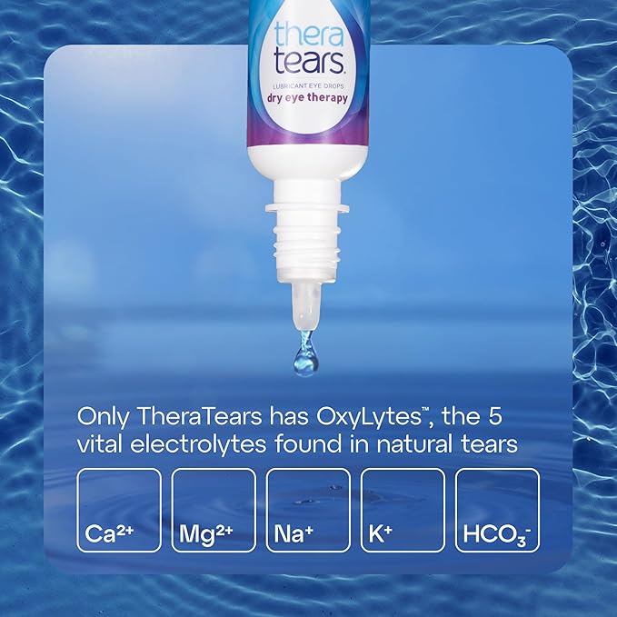 TheraTears Dry Eye Therapy Eye Drops for Dry Eyes, Preservative Free, 30 Vials, 2 Pack