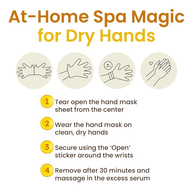 Repairing Hand Mask for Dry Cracked Hands, Hand Masks with Shea Butter, Jojoba Oil & Vitamin E, Moisturizing Gloves, Skin Care Gifts for Women & Men, Self Care Gifts for Women (6 Pairs)