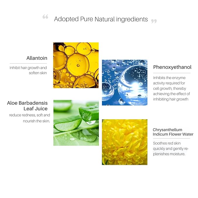 Hair Removal Spray，Painless Permanent Hair Removal Inhibitor Spray for Hands, Legs, Underarms and Lips，100% Natural Ingredients, Mild and Non-Irritating，30ml