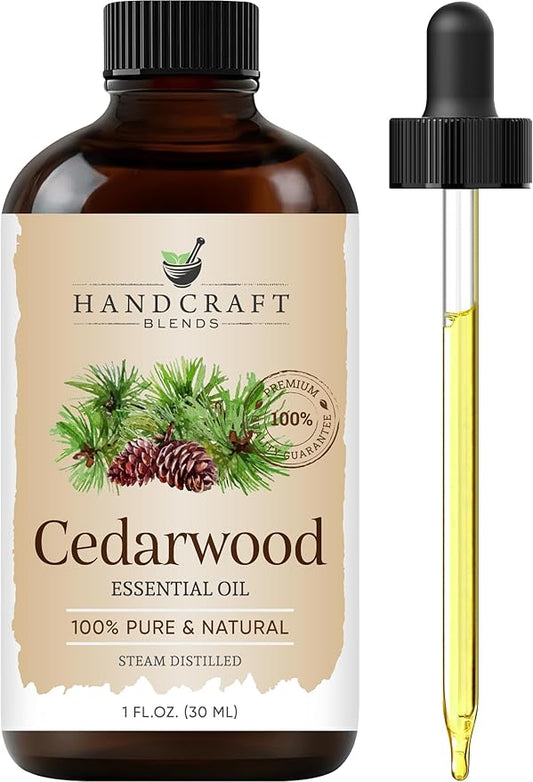 Handcraft Blends Cedarwood Essential Oil – 1 Fl Oz – 100% Pure and Natural – Premium Grade Essential Oil for Diffuser and Aromatherapy, Skin, Massage, Candle and Soap Making Fragrance