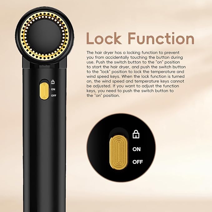 Nicebay Ionic Hair Dryer with diffuser for Curly Hair,1600W &110000RPM High-Speed Brushless Motor for Fast Drying,Professiona Blow Dryer for Women,Low Noise,Lightweight,Lock Function,Travel Home Salon