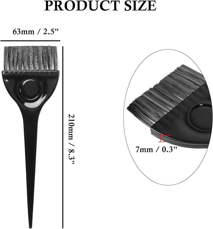 uxcell Hair Dye Tint Brush, Professional Salon Color Bleach Applicator Brush for Women, 1 Pcs 1 x 2.4 Inch Large Soft Feathered Bristles Hair Comb Coloring Tool for Home DIY Dyeing, Black