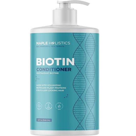 Biotin Conditioner for Thinning Hair - Volumizing Conditioner for Fine Thin & Weak Hair - Sulfate Paraben & Silicone Free with Nourishing Plant Proteins Argan Oil Green Tea & B Vitamins (32 Fl Oz)