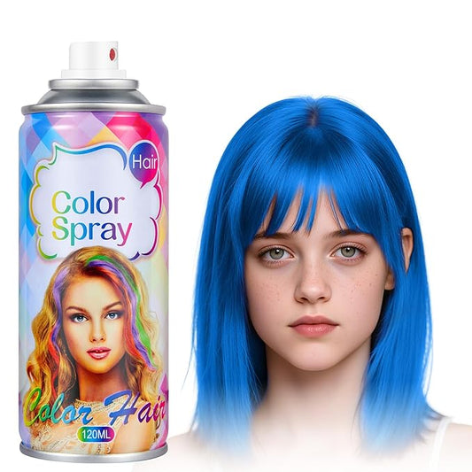 Acomler Blue Hair Spray Temporary, Washable Hair Color Spray for Kids Women Men, One-Day Hair Color Wax, Natural Temporary Hair Dye for Cosplay, Party, Christmas, Halloween,Crazy Hair Day(Blue,4.06Oz)