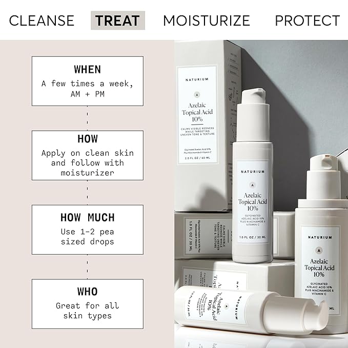 Naturium Azelaic Topical Acid 10% Jumbo, Face & Skin Care Beauty Treatment with Niacinamide & Vitamin C, 2 oz