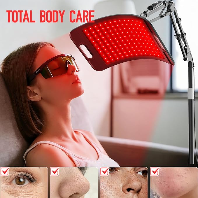 Red Light Therapy for Face and Body,Red Light Therapy Lamp with Stand, 660nm Red Light & 850nm with Red Light Therapy Stand