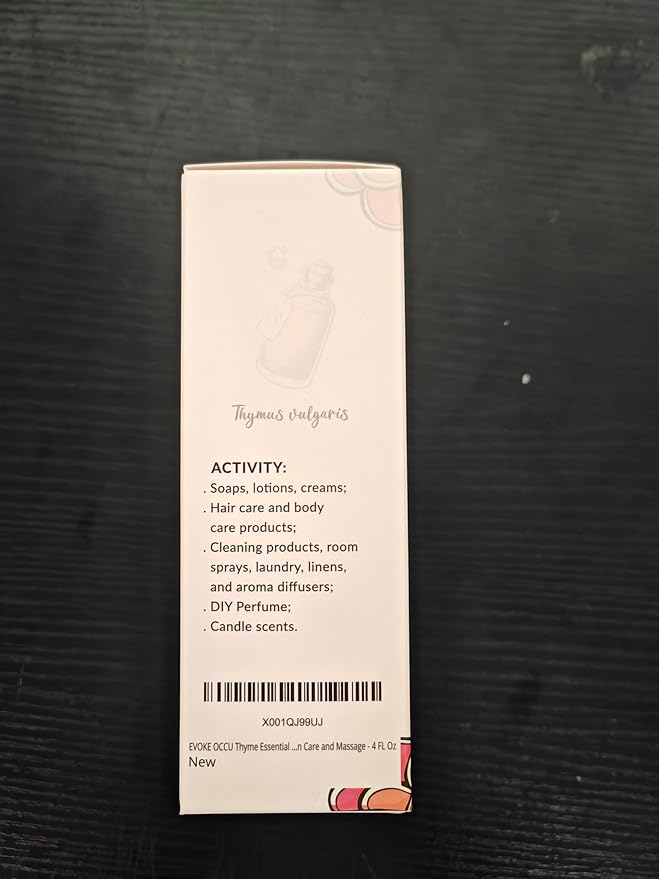 EVOKE OCCU Thyme Essential Oil for Diffuser, Massage, Candle and Soap Making - 4 FL Oz