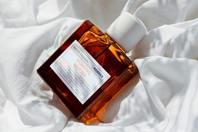 KORRES Eau de Toilette, Morning Mimosa Fragrance Spray, Unisex Perfume with Mimosa Blossom, Pink Pepper, Patchouli, White Musk, Airy Floral & Musky Scent for Women and Men, 1.69 Fl Oz