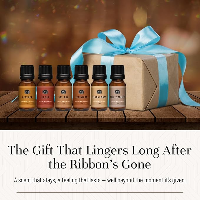 P&J Trading Fragrance Oils for Diffusers for Home Fragrance Scents for Candle Making - Soap Making Supplies - Car Diffuser Scents - Essential Home Gift Set - Gentlemen's - Cedar, Sandalwood & More