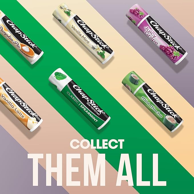 ChapStick Bulk Lip Balm, Classic Spearmint 12-Pack – Cool & Refreshing Lip Moisturizer for Dry Lips, 0.15 Oz Ea
