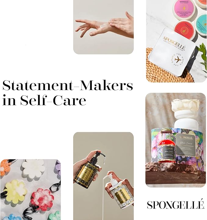 Spongelle French Lavender Wild Flower Buffer Body Scrubber | Bath & Shower Loofah for Women | Exfoliator with Body Wash Infused Sponge | 14+ uses