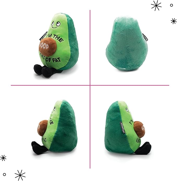 Punchkins Avocado Plushie - I'm The Good Kind of Fat Funny Plush, Gift for Avocado Lovers, Cute Plush Toy for Gifting