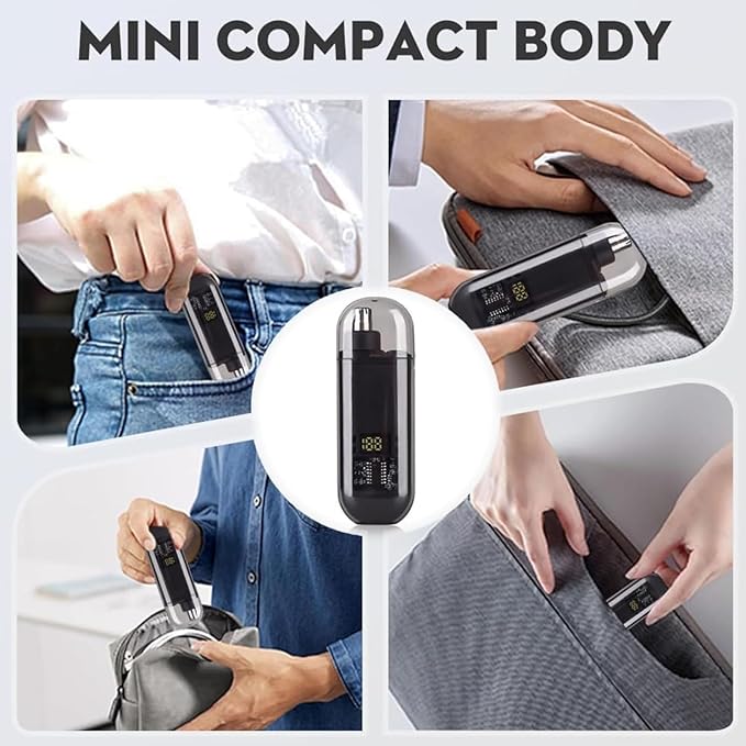 Ultimate 2-in-1 Nose Hair Trimmer - for Effortless, All-Day Comfort, Nose Hair Trimmer for Men Women Battery-Operated Trimmer with Waterproof (Blue)