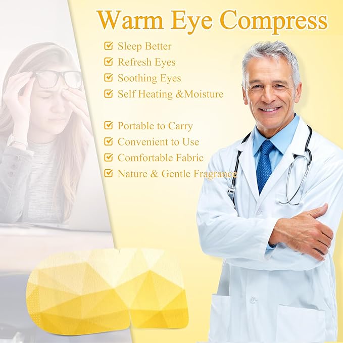 16 Packs Steam Eye Mask, Heated Eye Mask for Sleeping, Warm Compress for Eyes, Self Heating Disposal Steam Mask for Home Sleep, Office, Spa, Travel Essentials Stocking Stuffers (Chamomile)